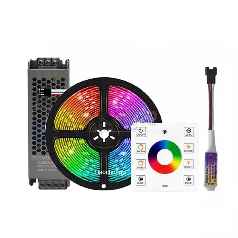 KIT Banda LED RGB 24V Digitala 10 metri, IP21 Interior lustreled.ro
