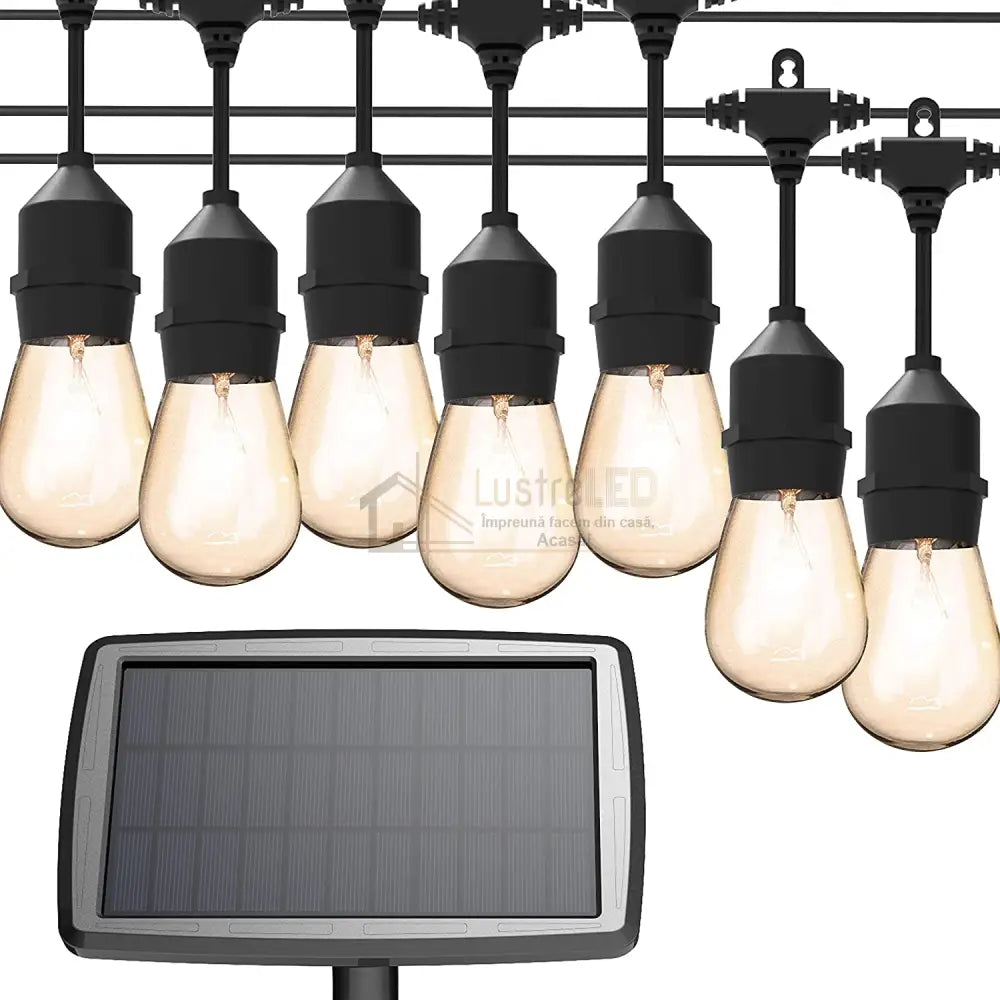 Kit Complet Ghirlanda Solara 10M / 10Xe27 Becuri Incluse Solar Light Rope