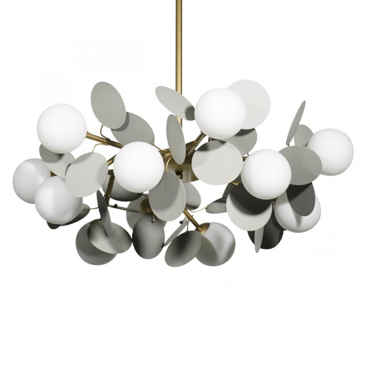 Lustra Suspendata SELVA Gold & Grey Abajur Mat