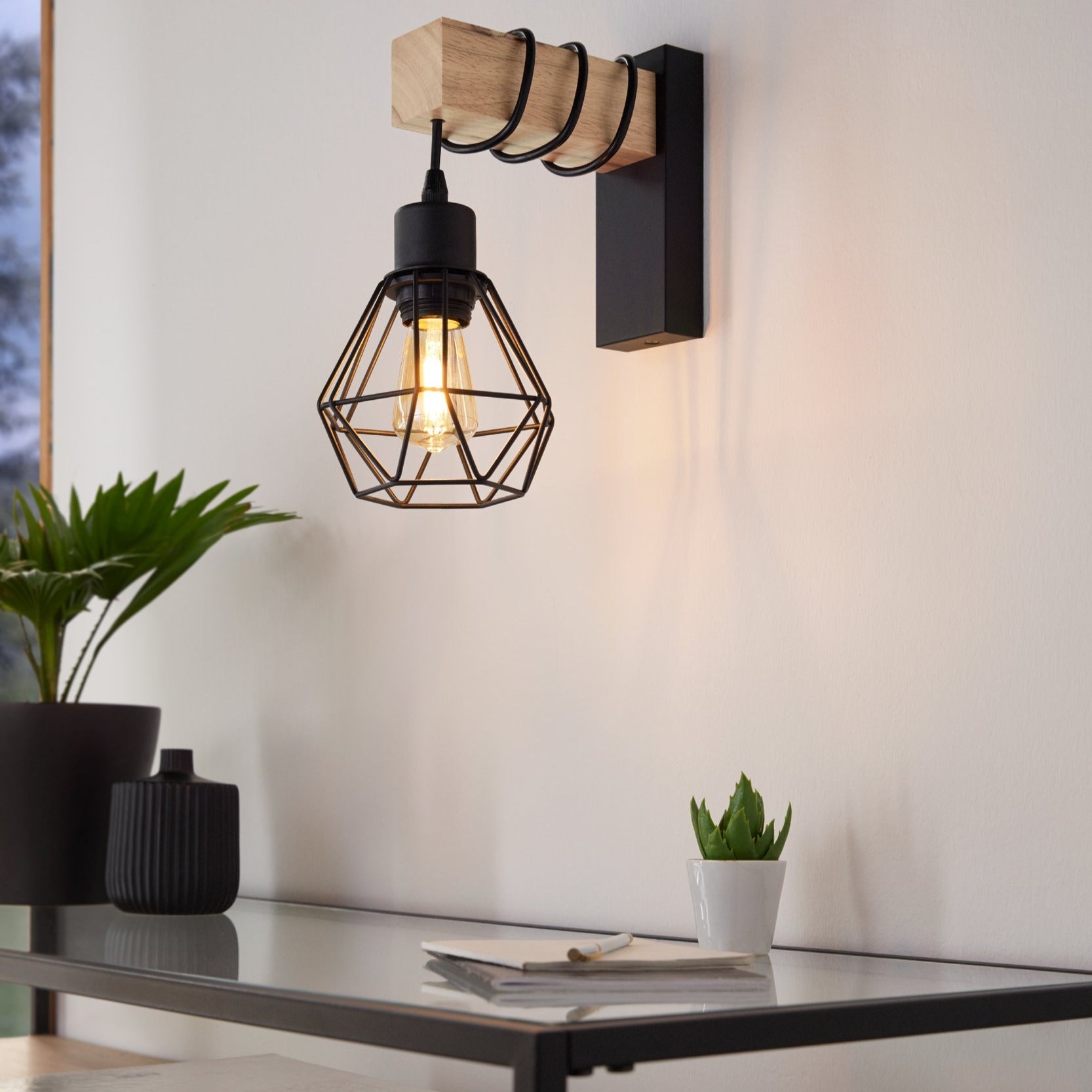 Aplica Black & Wood EGLO TOWNSHEND