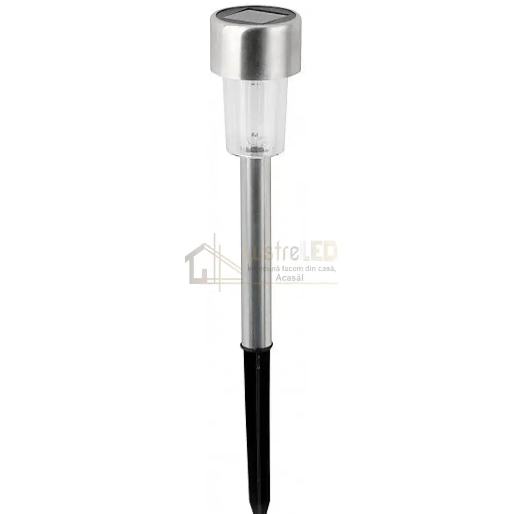 Lampa Led Solara De Gradina Pluton Silver Solar Lamp