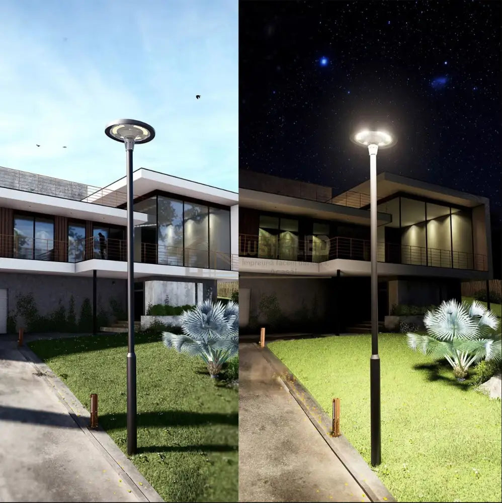 Lampa Led Solara Ufo 2200Lumeni Smart Cu Telecomanda Rgbwcct Solar Lamp