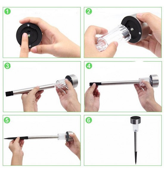 Lampa LED Solara de Gradina Pluton Silver