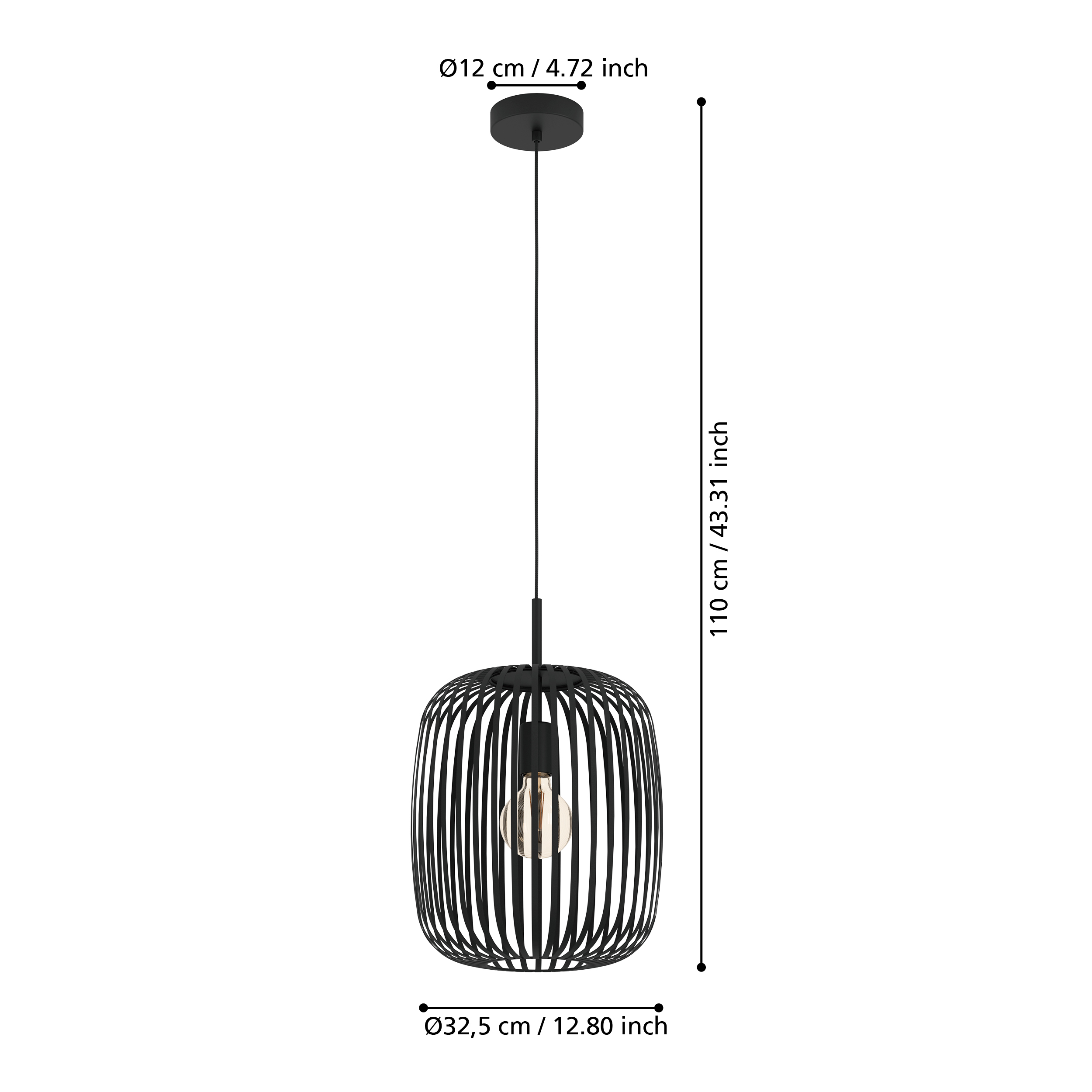 Pendul ROMAZZINA Black 110CM Eglo