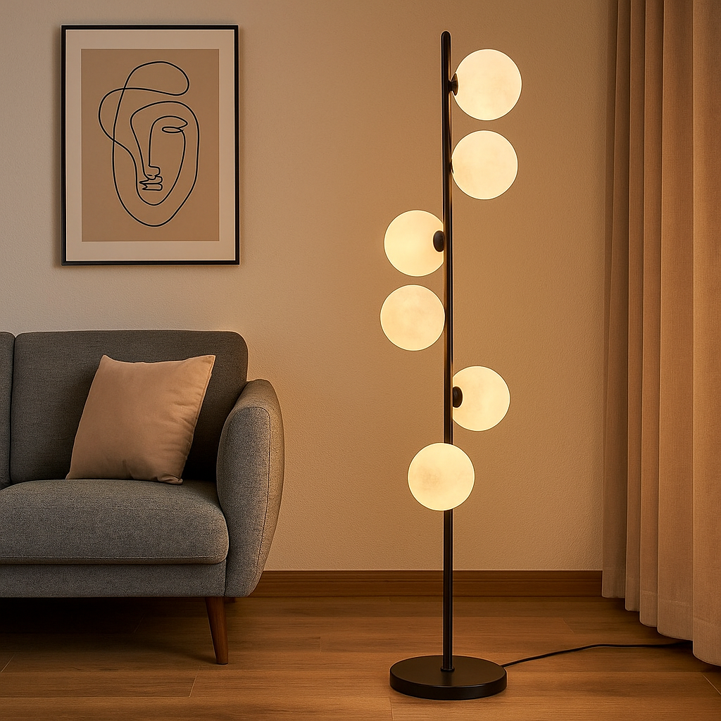 Lampadar 100CM 6 Moons Black 6XG9