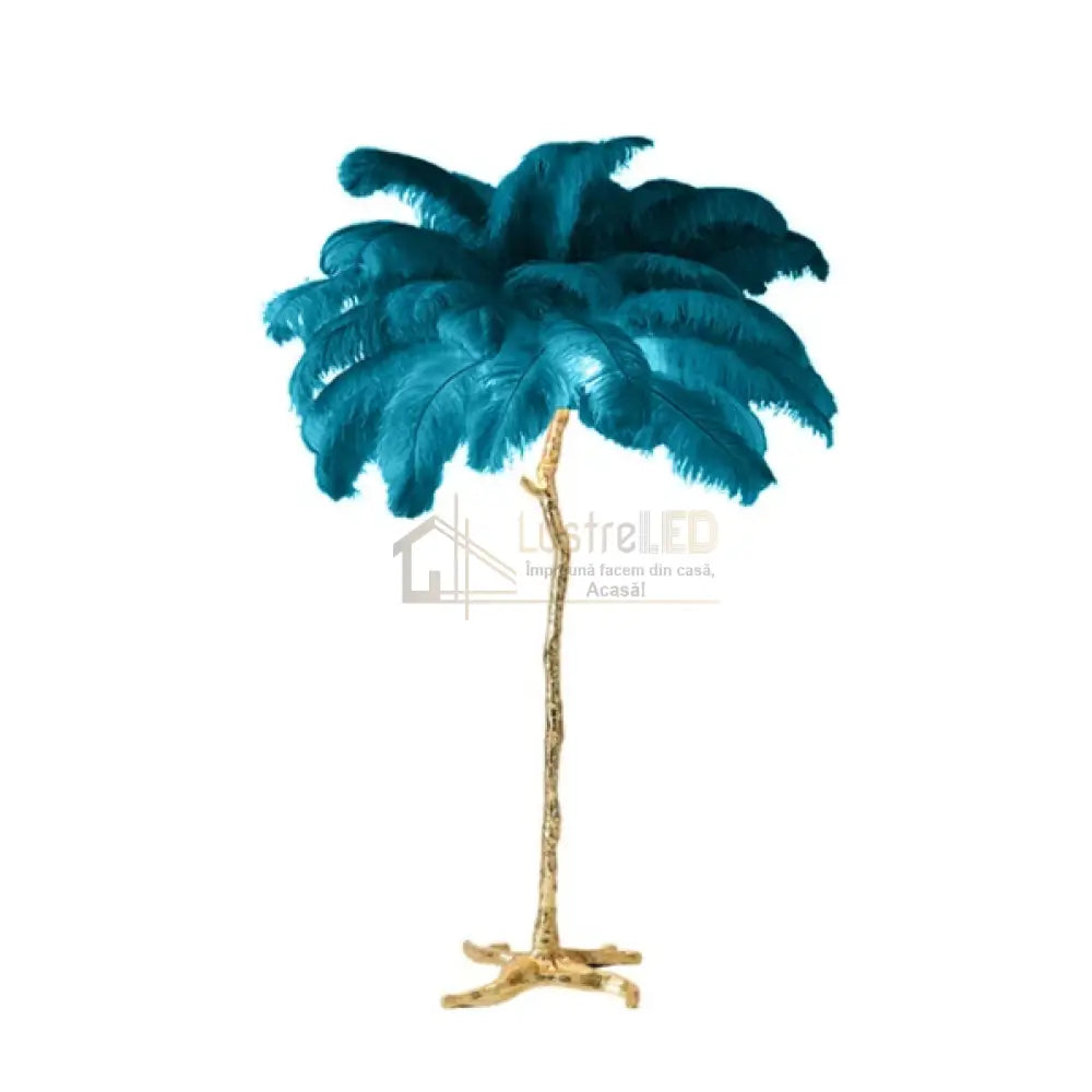 Lampadar Baroque Luxury Feathers Colors Albastru