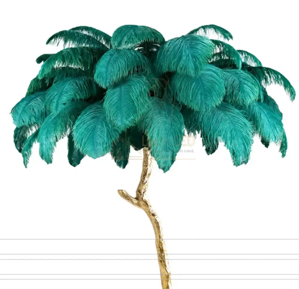 Lampadar Baroque Luxury Feathers Colors Verde