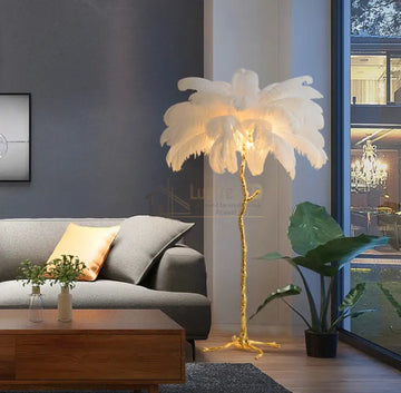 Lampadar Baroque Luxury Feathers White