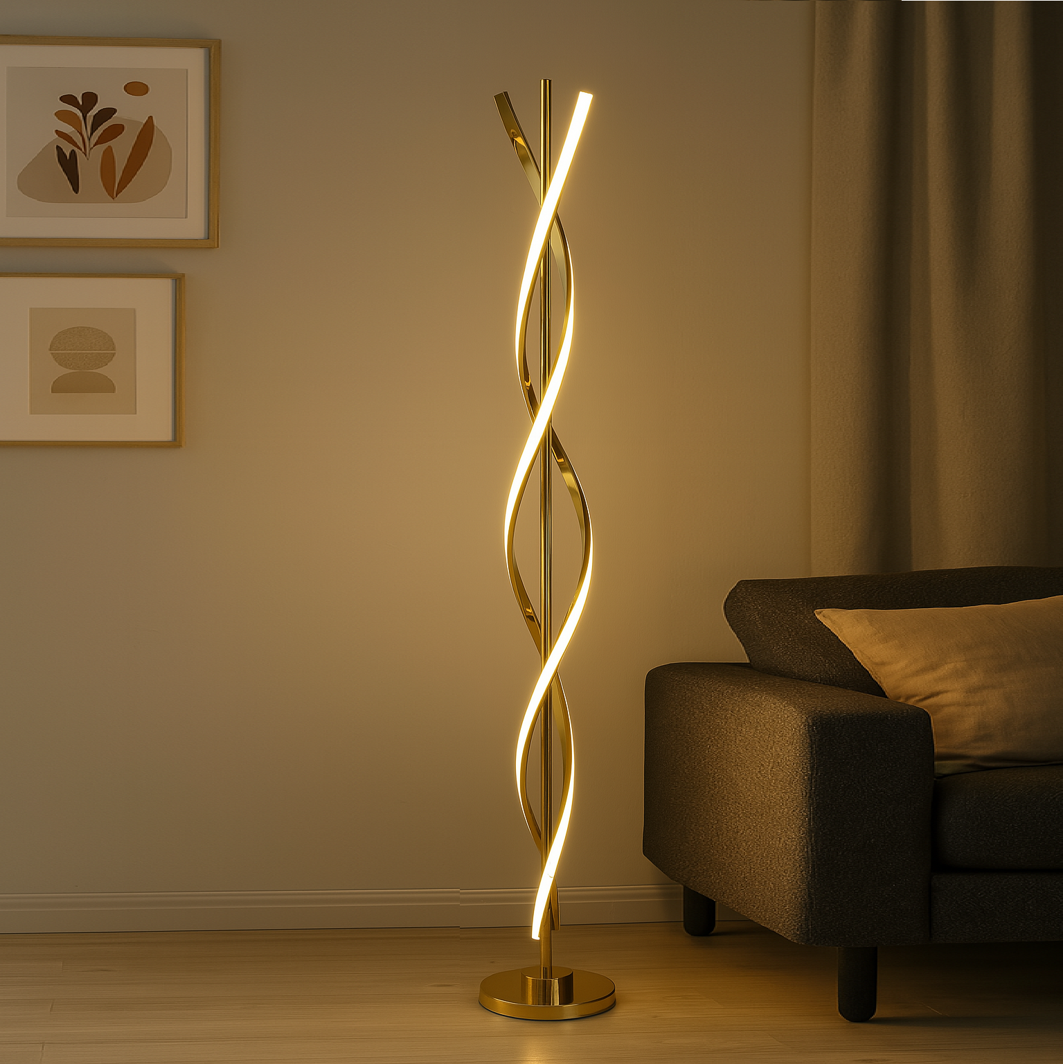 Lampadar LED 100CM 50W Waves Gold 3Functii de Lumina