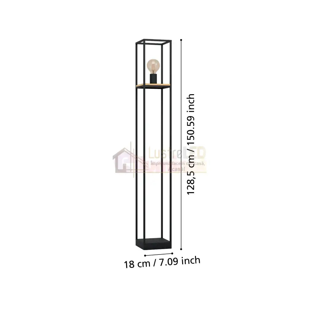 Lampadar LIBERTAD Black & Brown 128.5CM Eglo