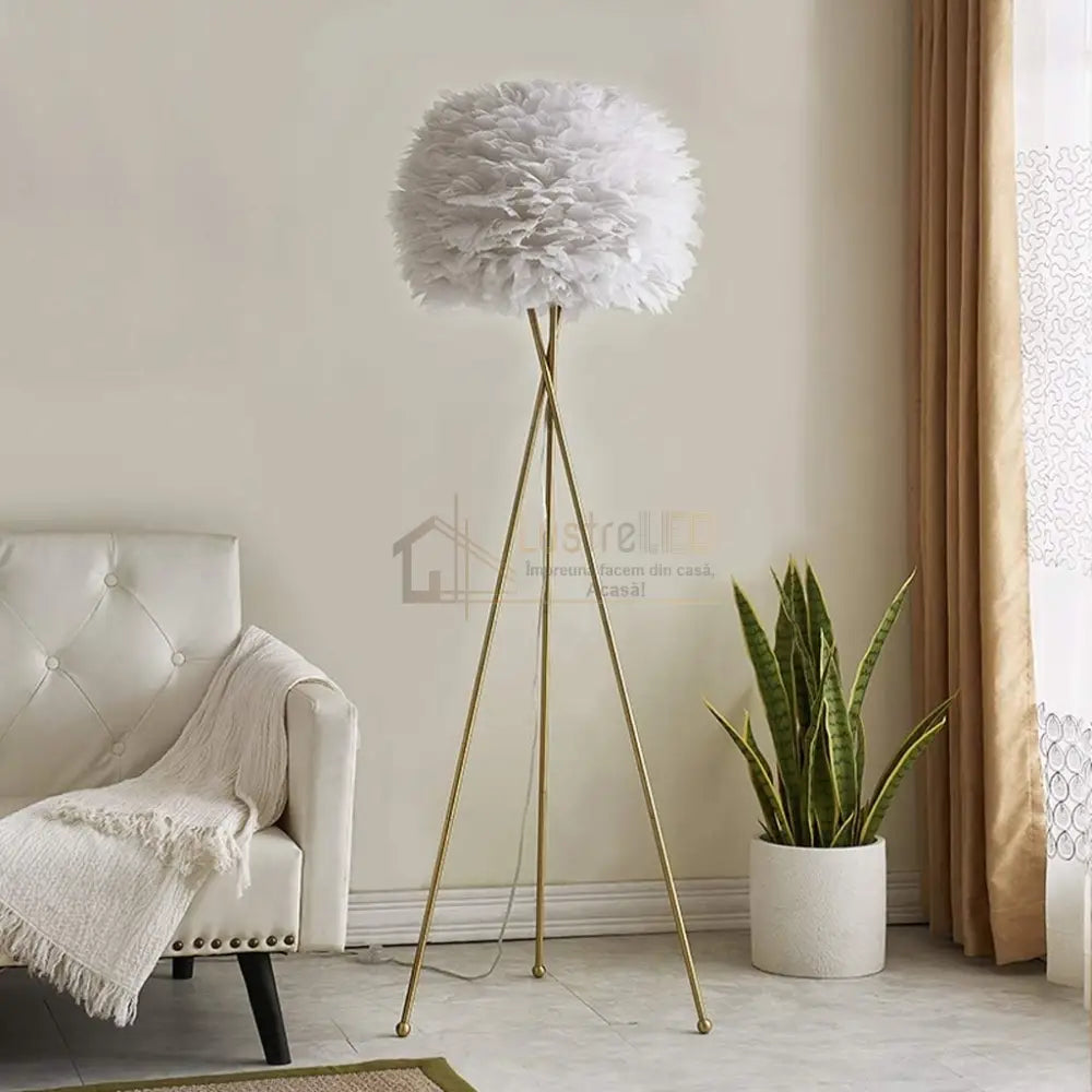 Lampadar Luxury Feather GOLD 160cm lustreled.ro