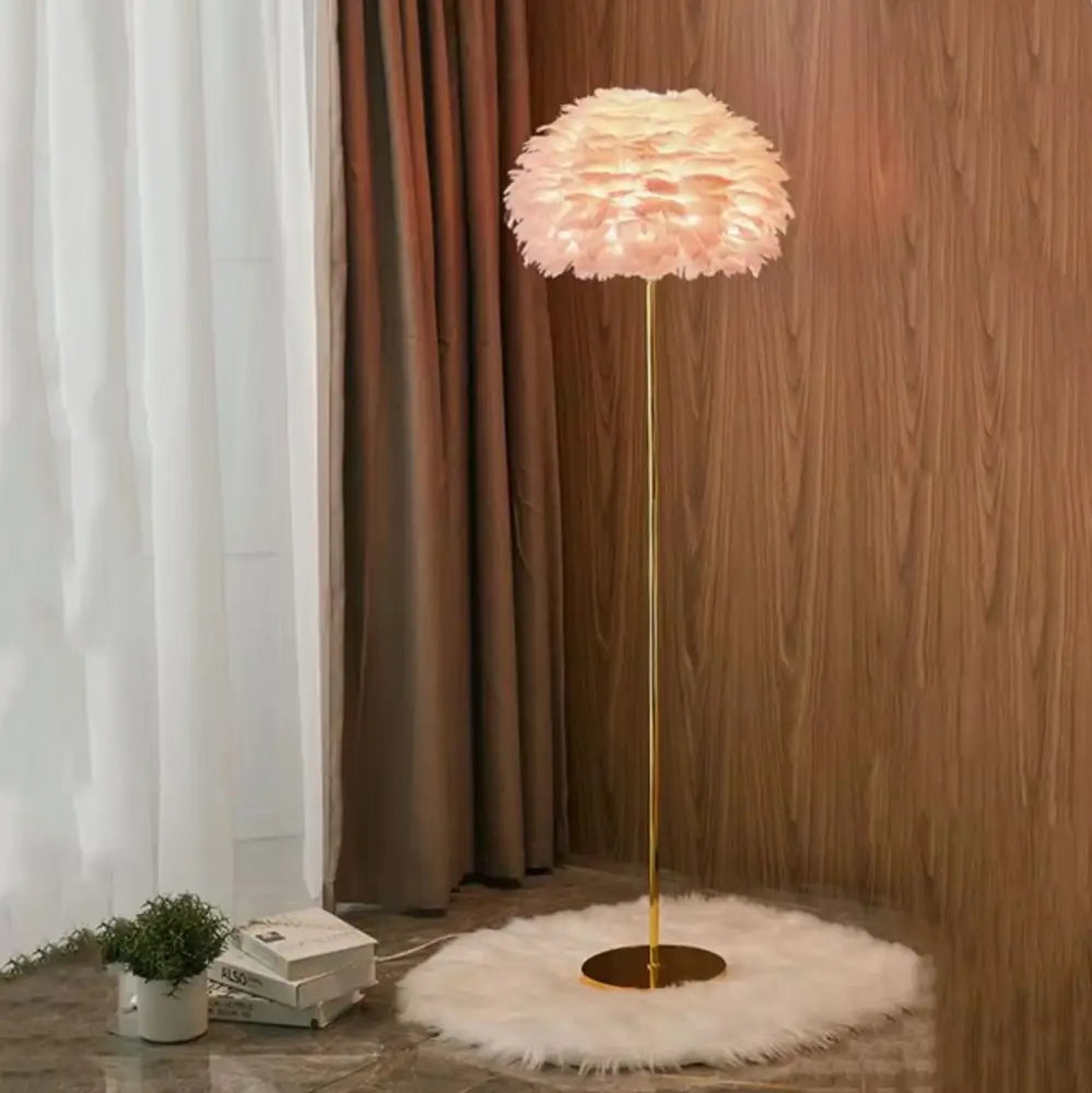 Lampadar Metalic Gold 150Cm Feather Cloud Floor Lamp