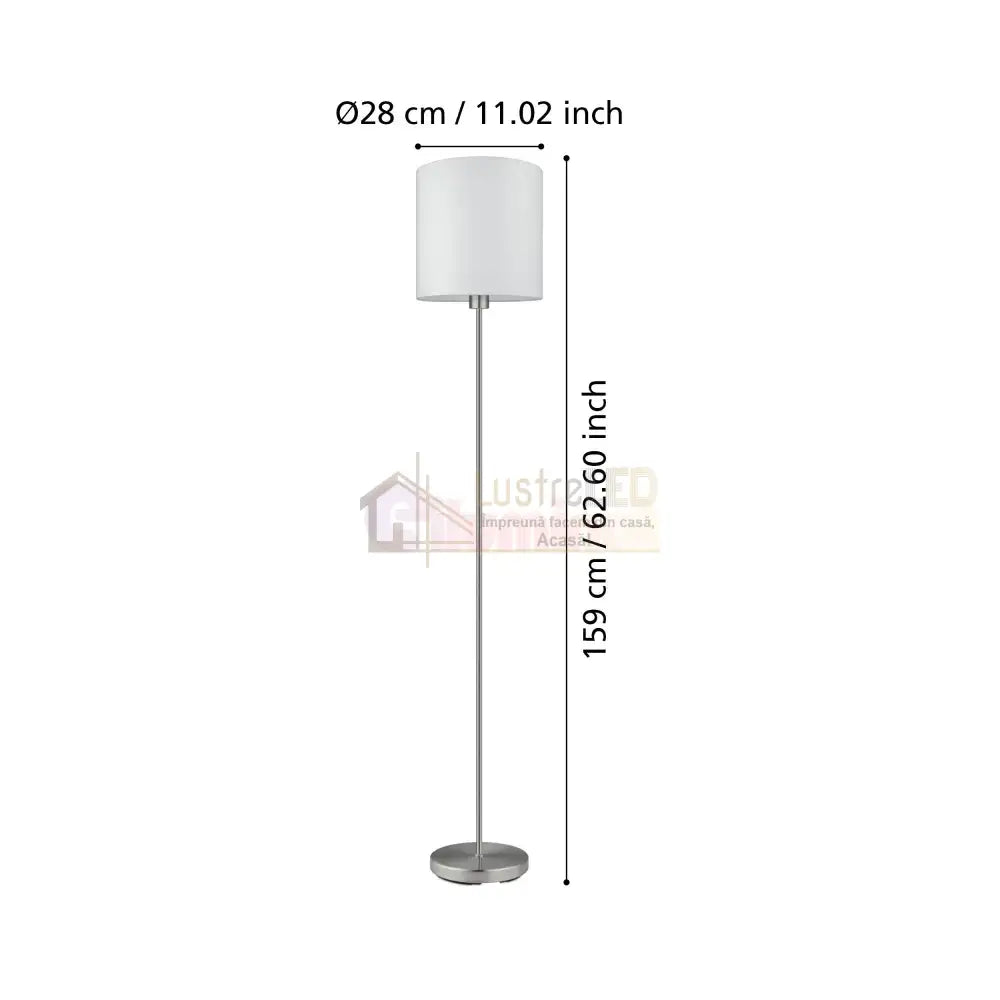 Lampadar PASTERI White & Silver 157.5CM Eglo