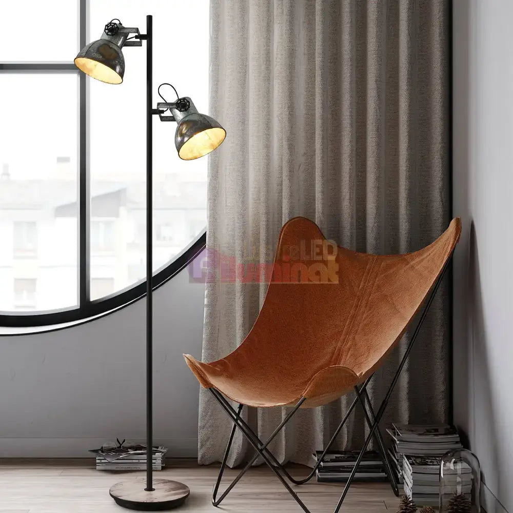 Lampadar Vintage BARNSTAPLE Black & Brown 158CM Eglo
