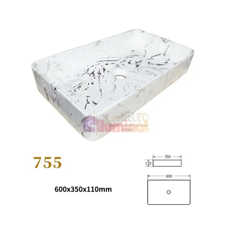 Lavoar Aplicat Luxury Line 60X35Cm G755 Bathroom Sink