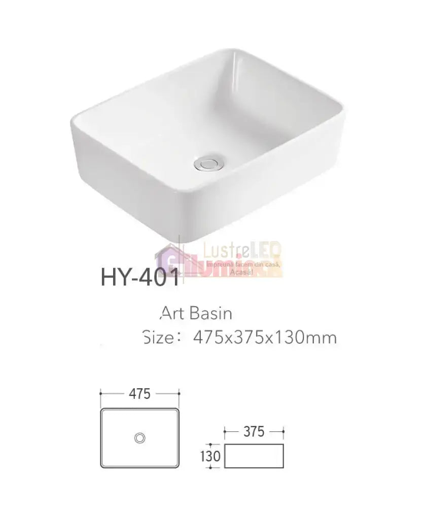 Lavoar Aplicat Modern Line 47.5X37.5Cm Hy-401 Bathroom Sink