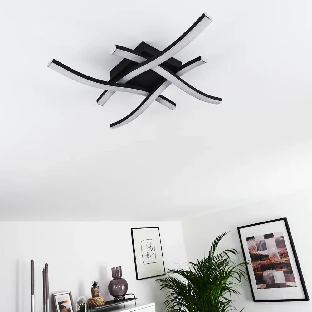 Aplica Led Waves Lines Black Echivalent 300W Wall Light Fixtures