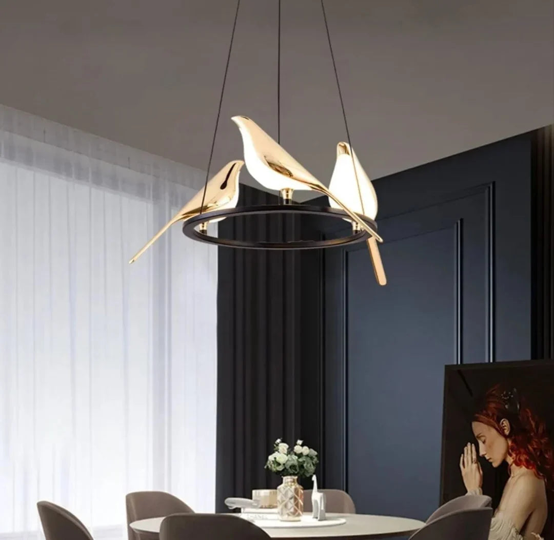 Lustra Led Luxury 3 Golden Swallow Lighting Fixtures