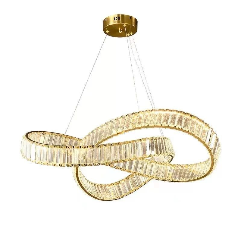 Lustra LED LEVA Cristal Gold 3 Functii Telecomanda
