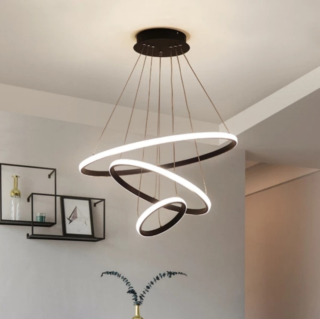 Lustra LED 96W Catalonia 3 Segmente Black Echivalent 400W