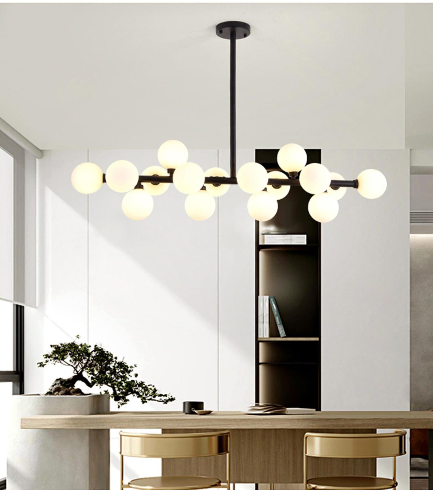 Lustra Abajur MAT BLACK Liniara 16xG9