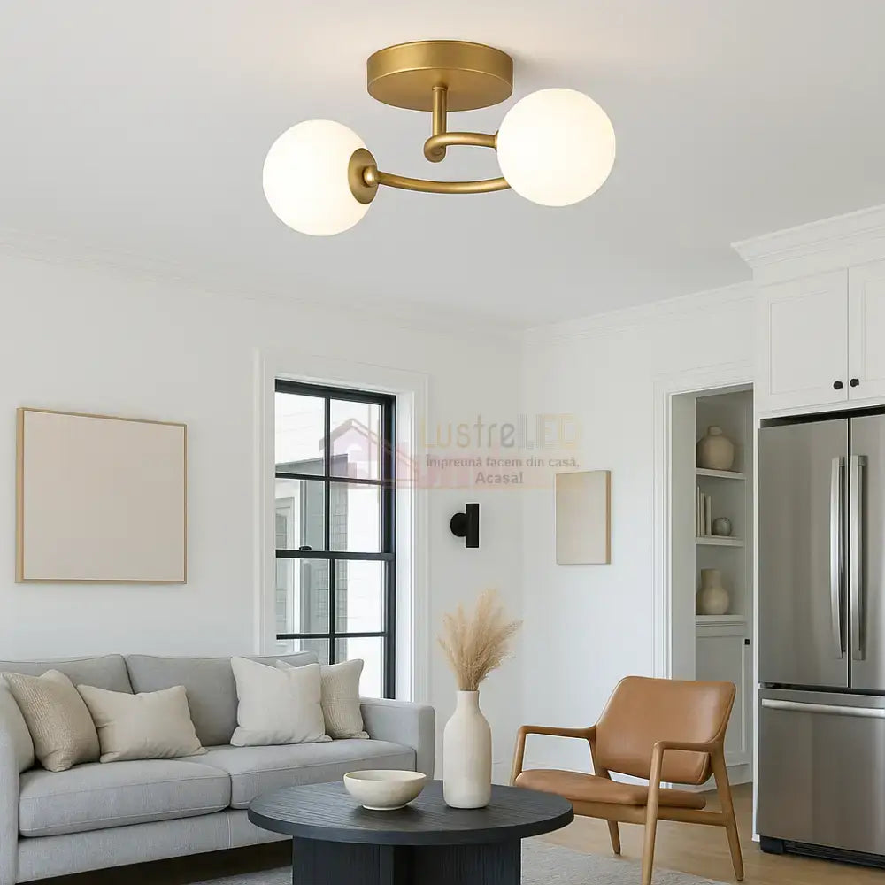Lustra Abajur 2xE27 Gold Elegance AURIE / ABAJUR Chandeliers