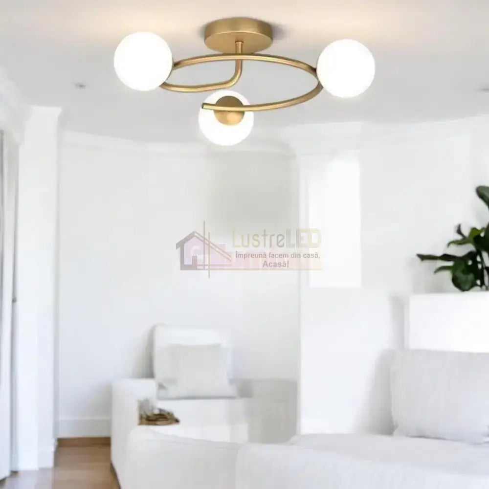 Lustra Abajur 3xE27 Gold Elegance AURIE / ABAJUR Chandeliers