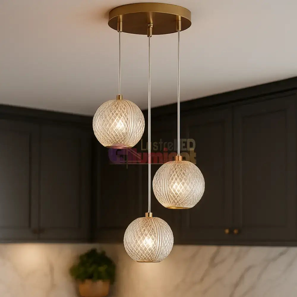 Lustra Abajur 3xG9 Gold lustreled.ro