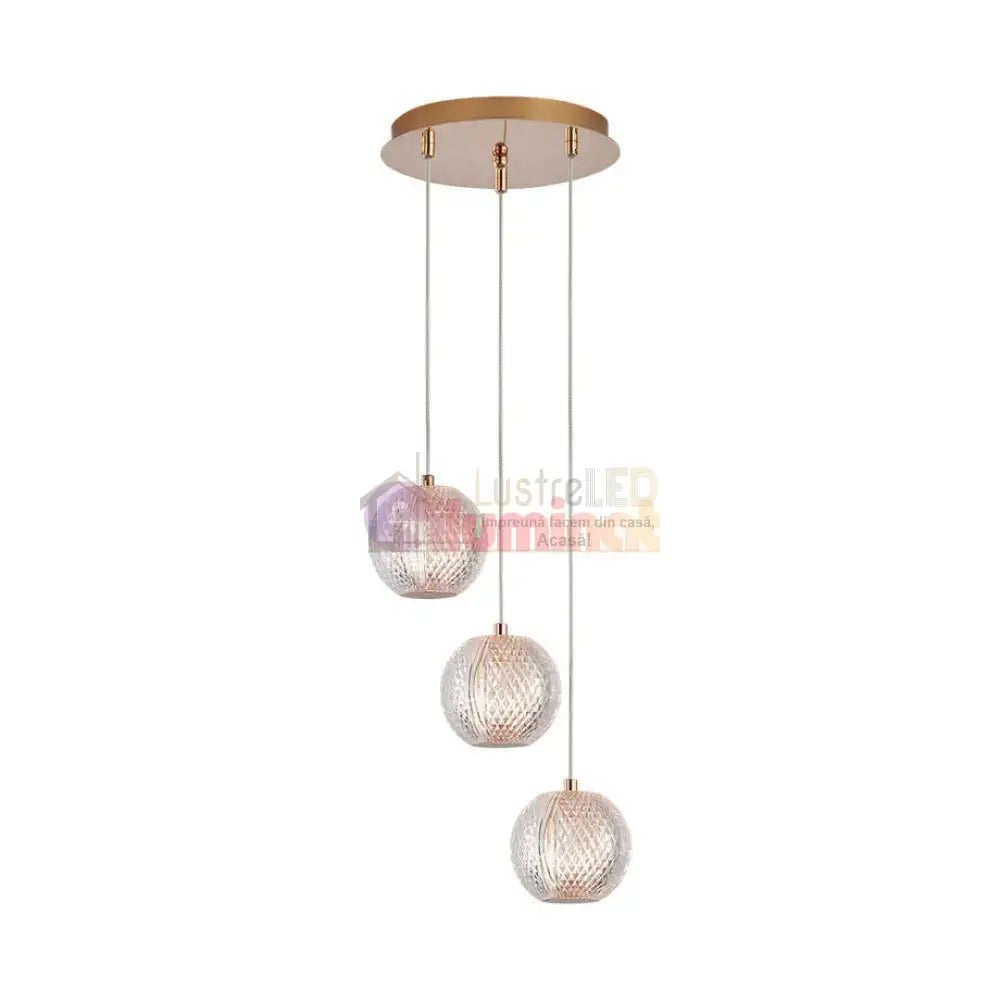 Lustra Abajur 3xG9 Gold lustreled.ro