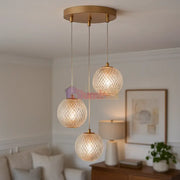 Lustra Abajur 3xG9 Gold lustreled.ro