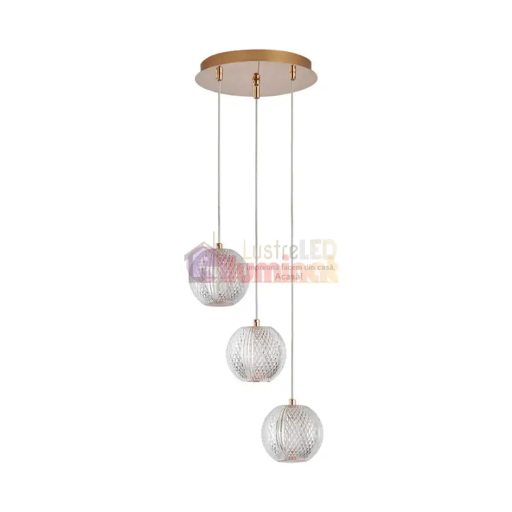 Lustra Abajur 3xG9 Gold lustreled.ro