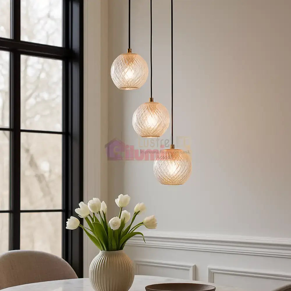 Lustra Abajur 3xG9 Gold lustreled.ro