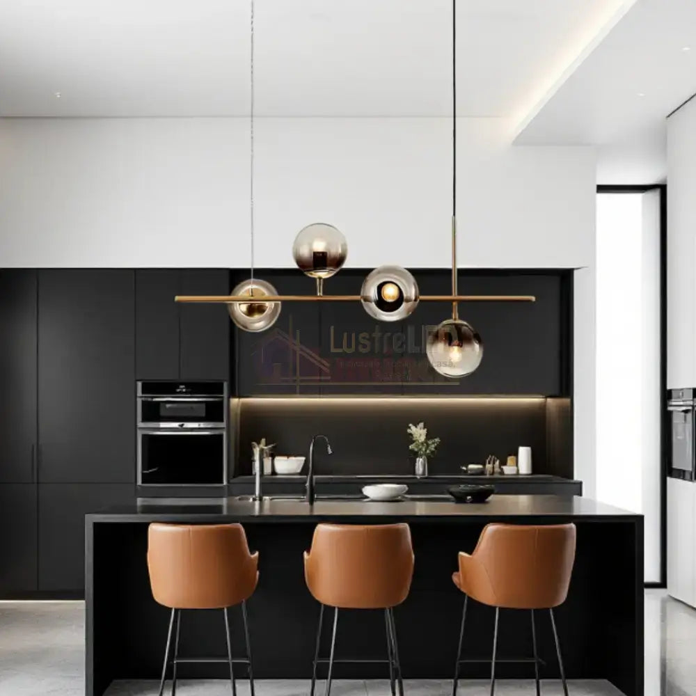 Lustra Abajur 4xE14 Suspendata Phantom Noir - DF557-4 AURIU / ABAJUR Chandeliers