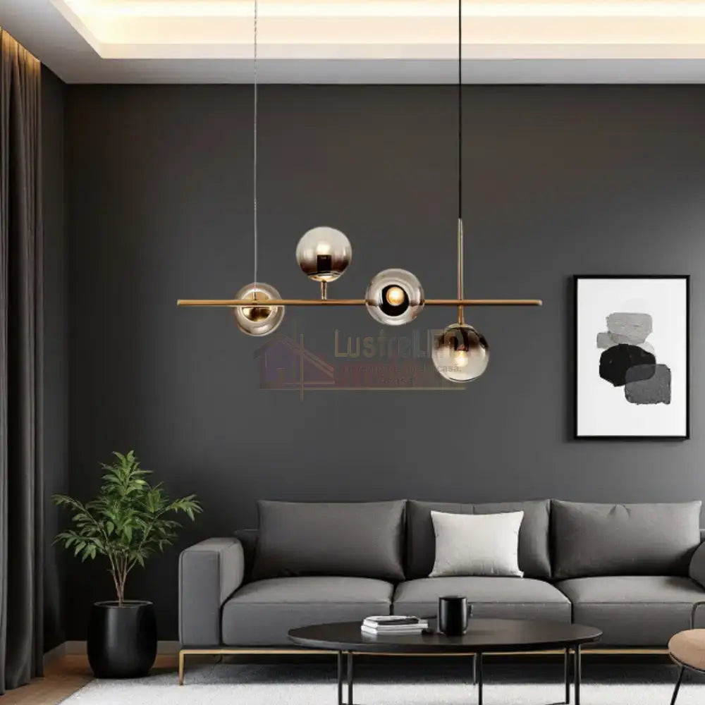 Lustra Abajur 4xE14 Suspendata Phantom Noir - DF557-4 AURIU / ABAJUR Chandeliers