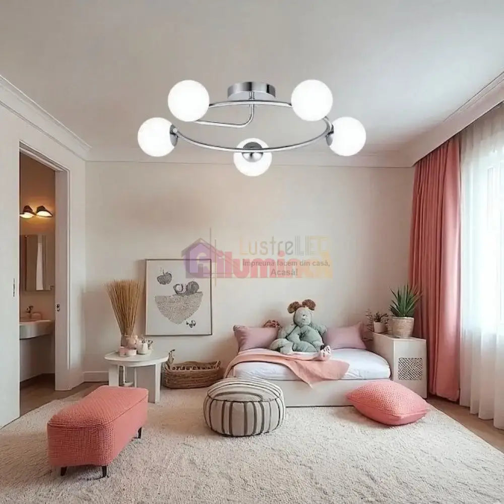 Lustra Abajur 5xE27 Chrome Elegance CHROME / ABAJUR Chandeliers