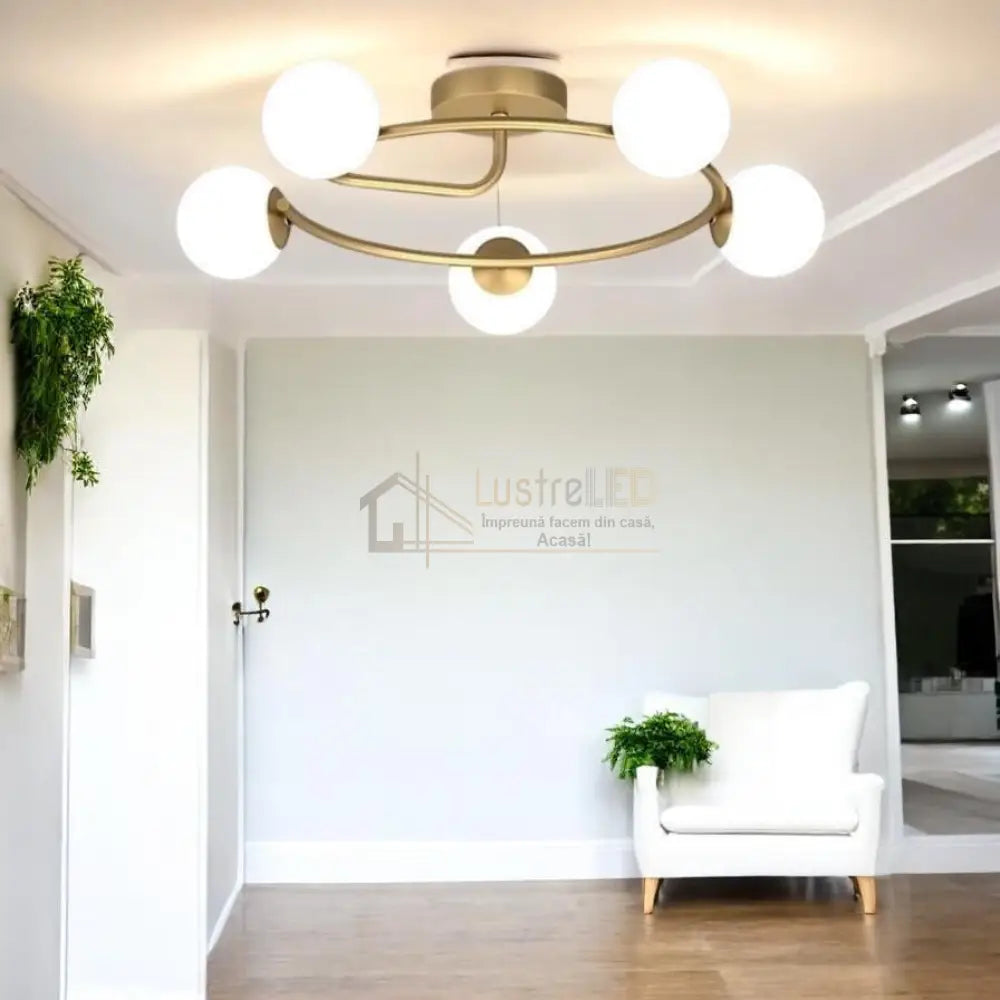 Lustra Abajur 5xE27 Gold Elegance ABAJUR / AURIE Chandeliers