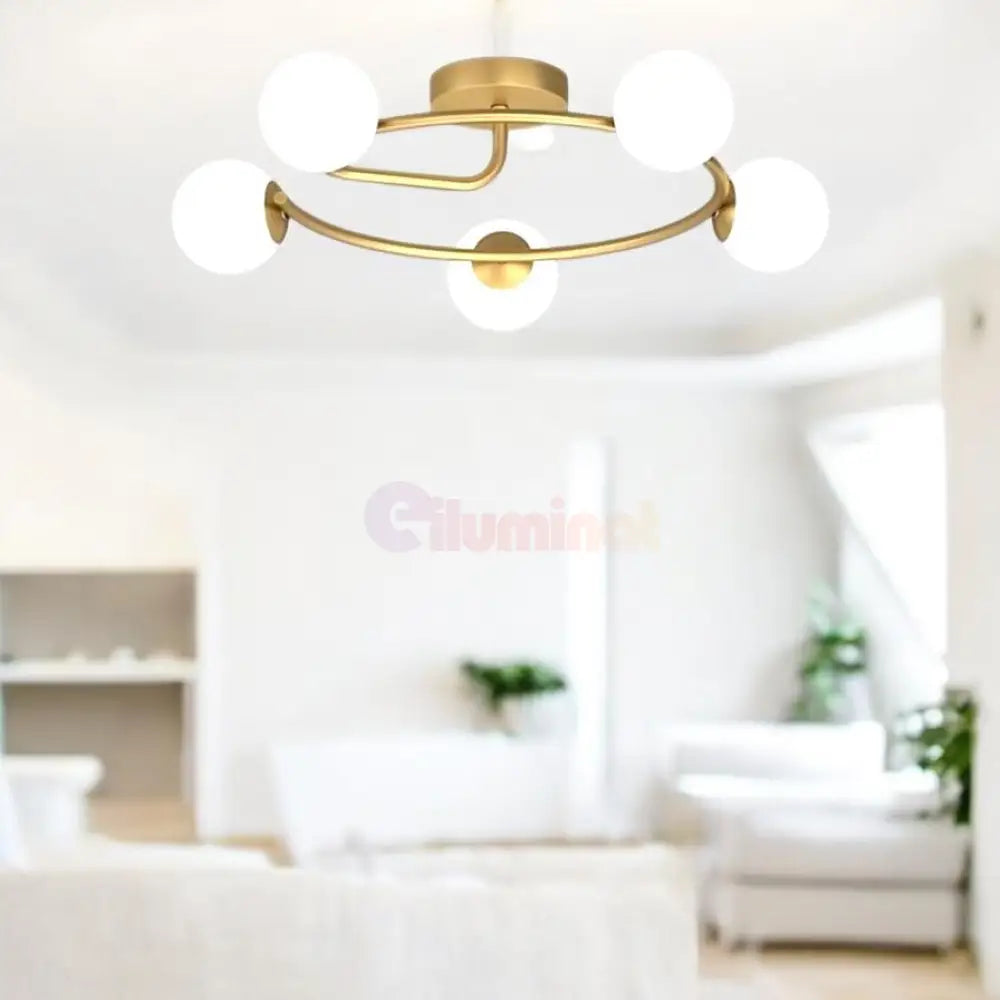 Lustra Abajur 5xE27 Gold Elegance AURIE / ABAJUR Chandeliers