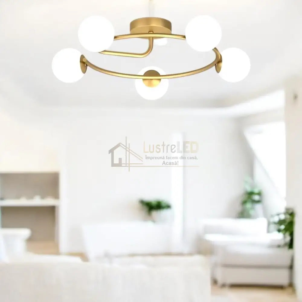 Lustra Abajur 5xE27 Gold Elegance ABAJUR / AURIE Chandeliers