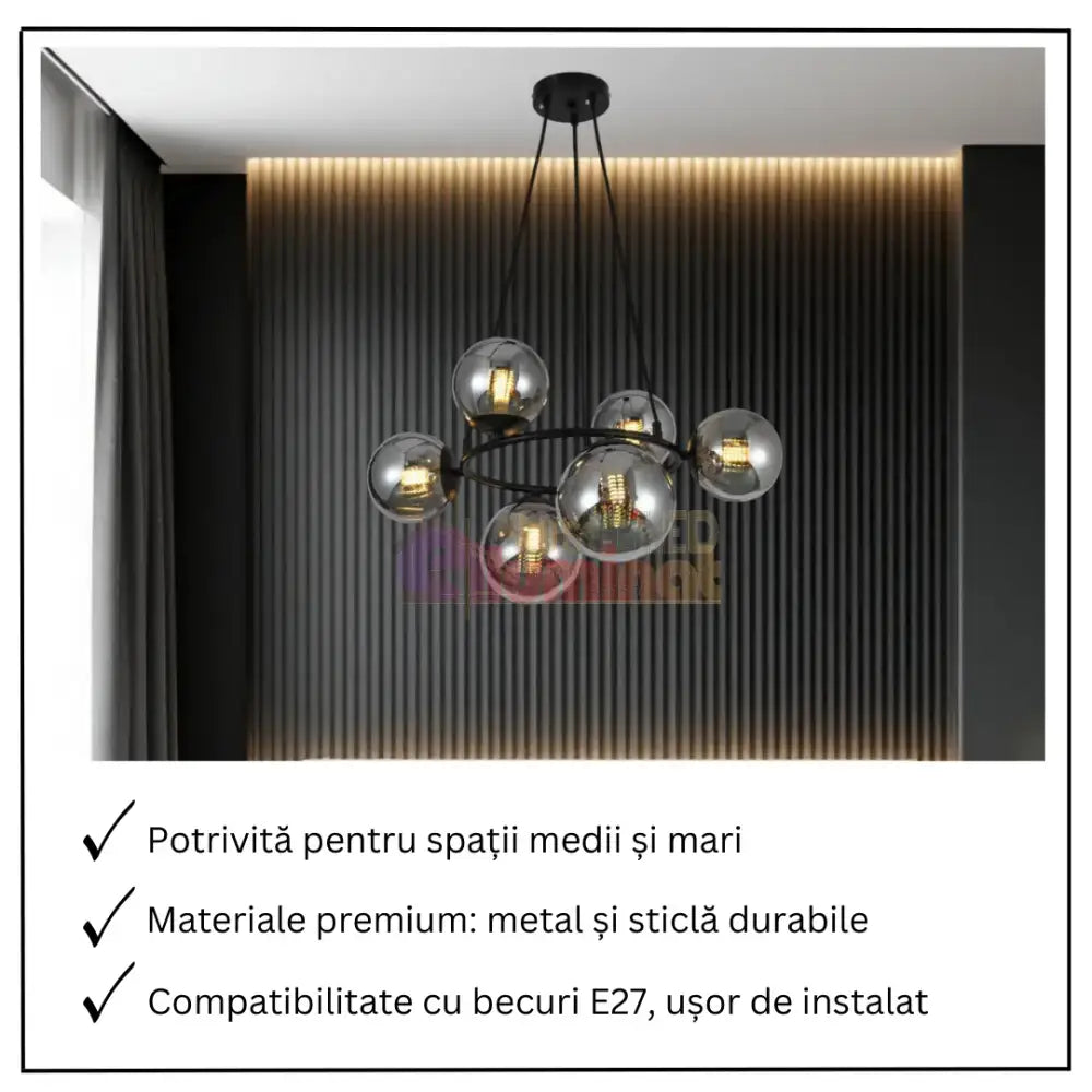 Lustra Abajur 6xE27 NovaLight - VP2413-6 lustreled.ro