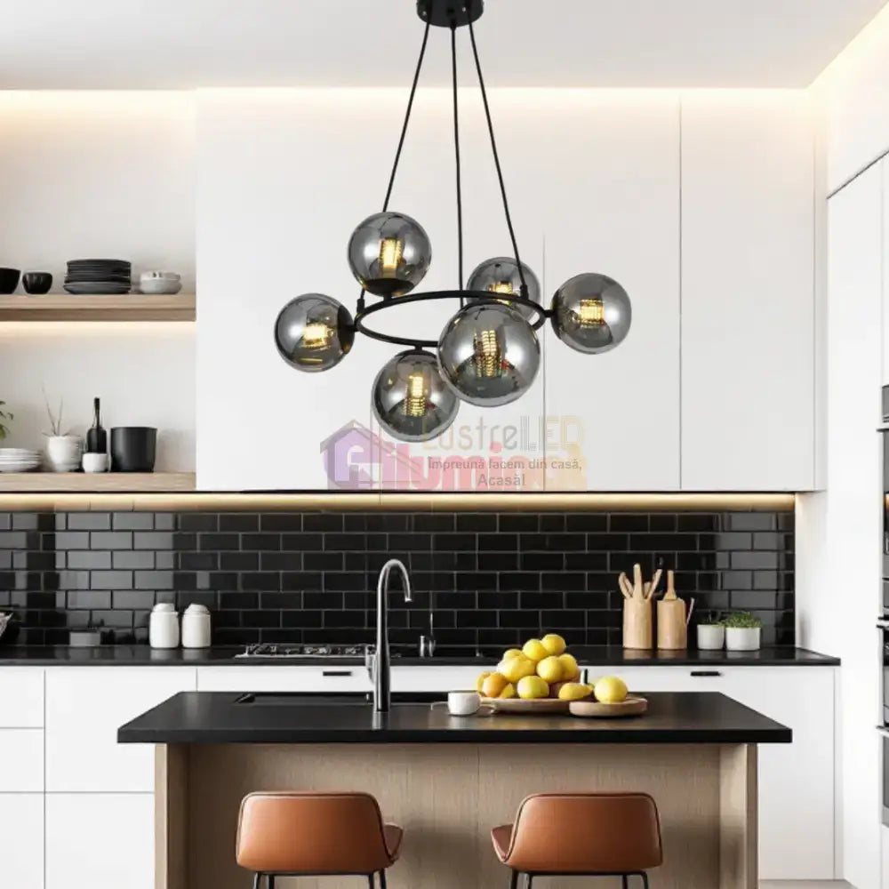 Lustra Abajur 6xE27 NovaLight - VP2413-6 lustreled.ro