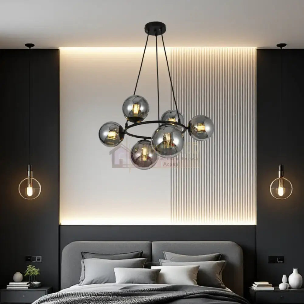 Lustra Abajur 6xE27 NovaLight - VP2413-6 NEAGRA / ABAJUR Chandeliers