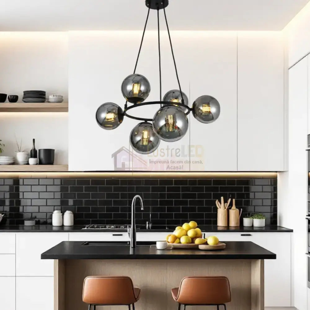 Lustra Abajur 6xE27 NovaLight - VP2413-6 NEAGRA / ABAJUR Chandeliers