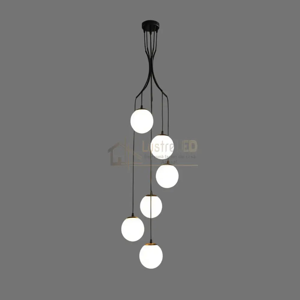 Lustra Abajur 6xE27 Saro Black Chandeliers