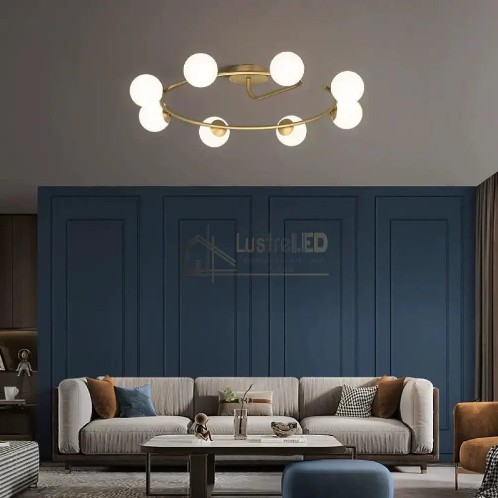  Lustra Abajur 8xE27 Gold Elegance lustreled.ro