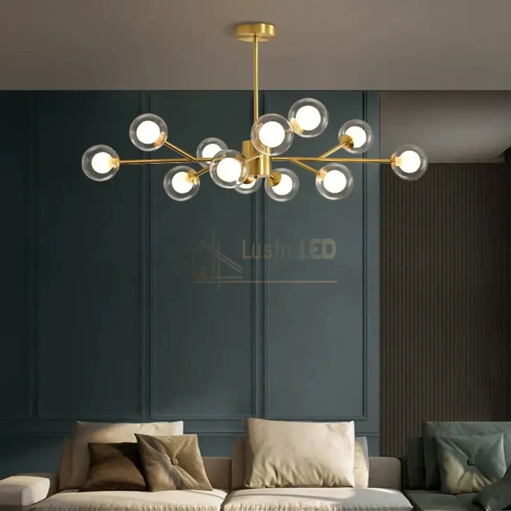 Lustra Abajur BERGAMO Gold 15xG9 lustreled.ro