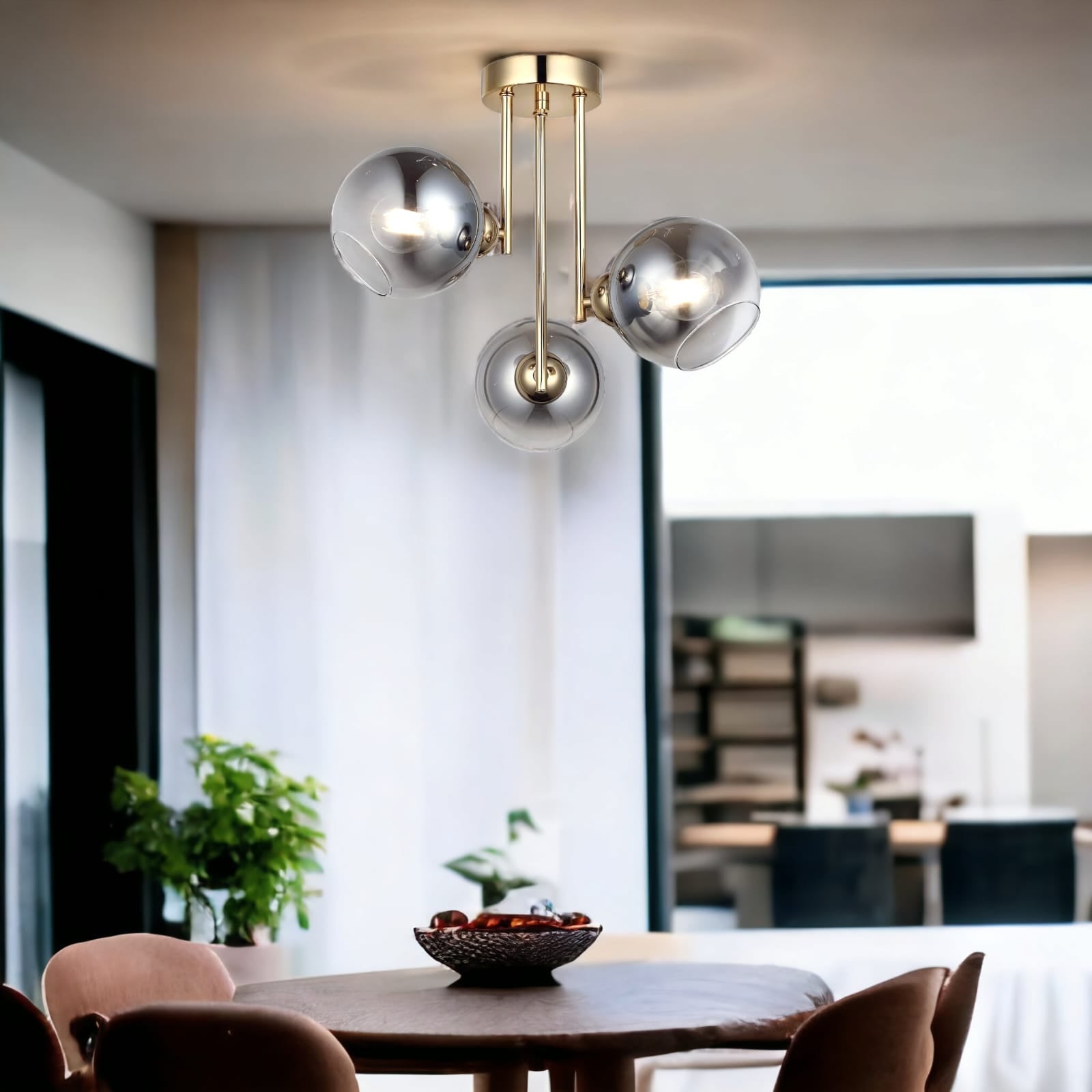 Lustra Abajur Fumuriu Aplicata 3xE27 MX413-3