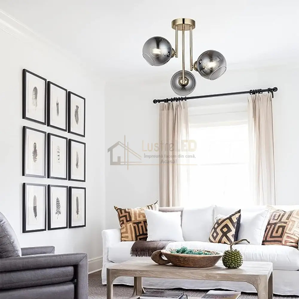 Lustra Abajur Fumuriu Aplicata 3Xe27 Mx413-3 Chandeliers
