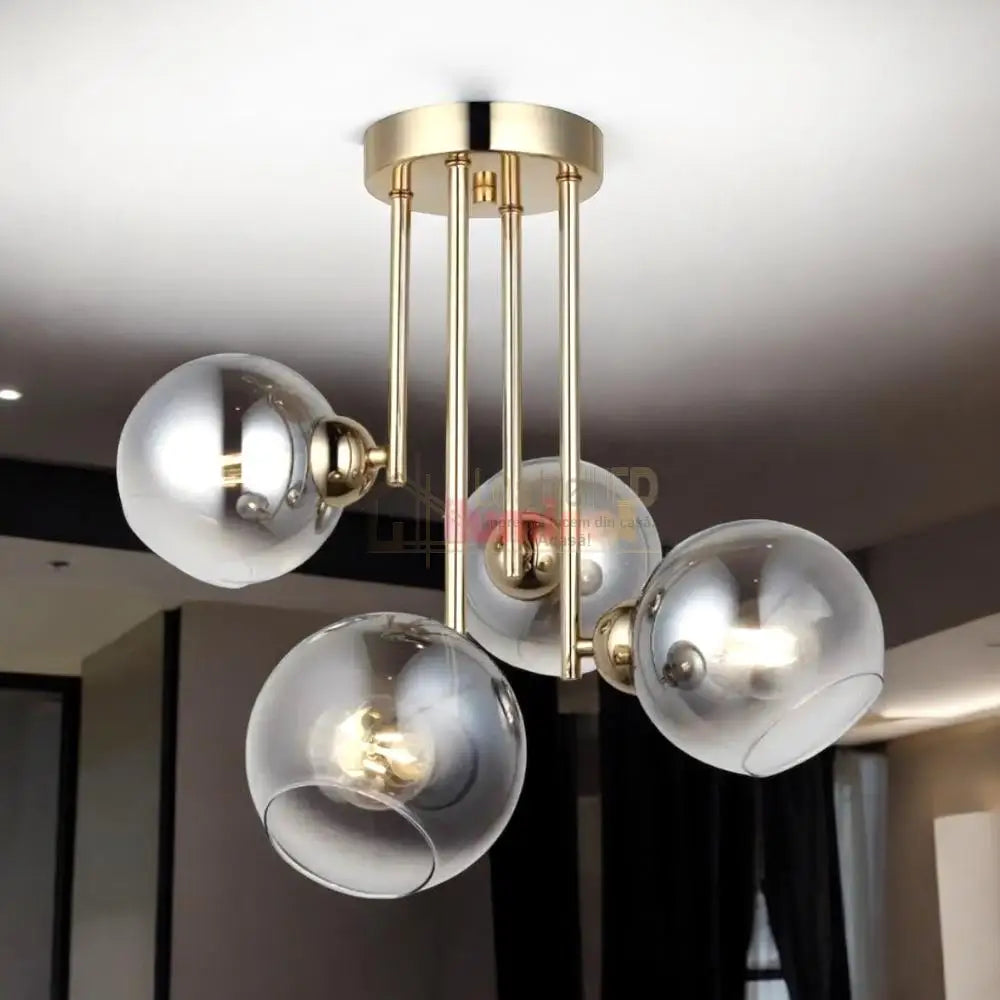 Lustra Abajur Fumuriu Aplicata 4Xe27 Mx413-4 Chandeliers