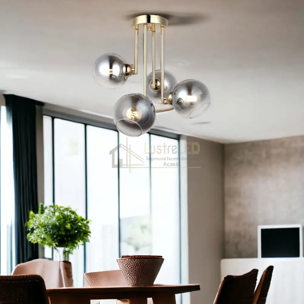 Lustra Abajur Fumuriu Aplicata 4Xe27 Mx413-4 Chandeliers