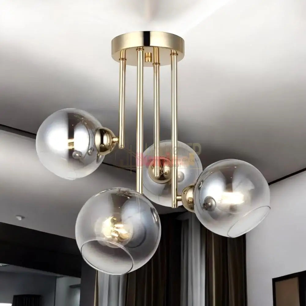 Lustra Abajur Fumuriu Aplicata 4Xe27 Mx413-4 Chandeliers